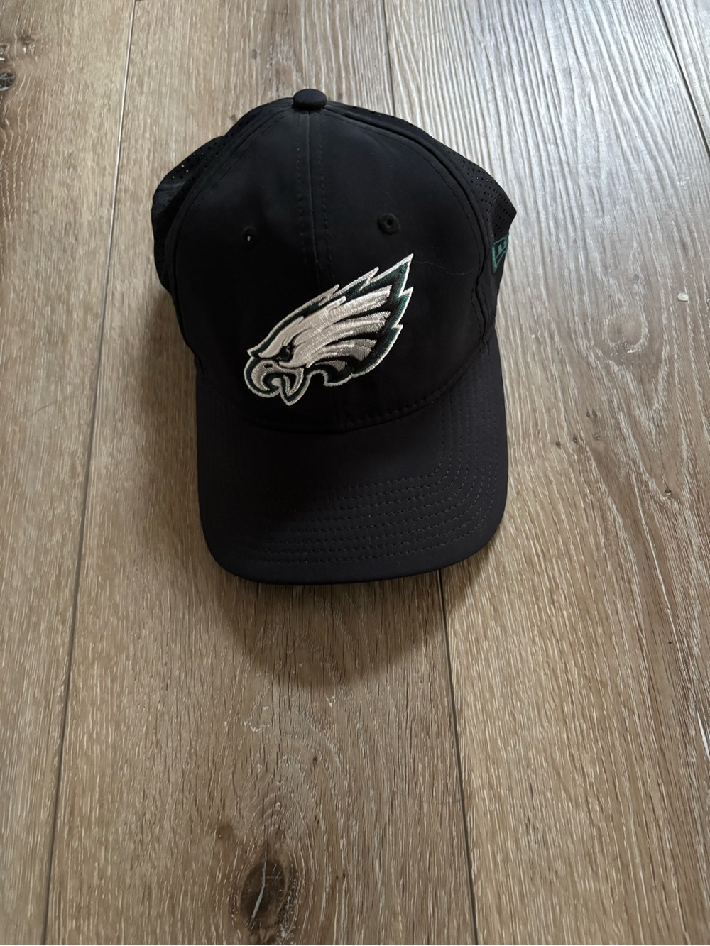 New Era Black Philadelphia Eagles NFL Hat with Silver & Green Logo